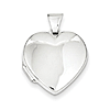 Smooth Heart Locket Sterling Silver 11/16in