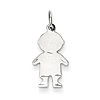 Sterling Silver 5/8in Engravable Boy Charm