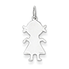 Sterling Silver 1/2in Engravable Girl Charm