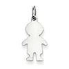 Sterling Silver Engravable Small Boy Figure Charm