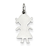Sterling Silver 9/16in Engravable Girl Charm