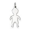 Sterling Silver Engravable Boy Full Body Charm 3/4in