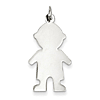 Sterling Silver 15/16in Engravable Boy Disc Charm