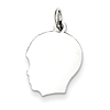 Sterling Silver 1/2in Engravable Boy Charm