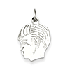 .018in thick Silver Engravable Boy Charm