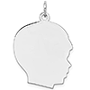 Sterling Silver 7/8in Engravable Boy Disc Charm