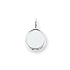 Sterling Silver 1/2in Engravable Round Charm with Fancy Edges