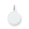 Sterling Silver 7/16in Engravable Round Initial Charm