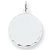 Sterling Silver 11/16in Engravable Disc Charm