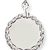 Sterling Silver 11/16in Engravable Round Charm with Rope Edges