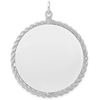 1 1/4in Engravable Round with Rope Disc Charm - Sterling Silver