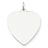 Sterling Silver 7/8in Smooth Engravable Heart Charm