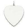 Sterling Silver Engravable Heart Pendant 1in