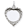 Sterling Silver 5/8in Engravable Heart Charm with Braided Edge