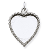 Sterling Silver Engravable Heart Disc Charm