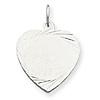 Sterling Silver 5/8in Engravable Heart Disc Charm