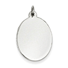 Sterling Silver 3/4in Engravable Oval Charm