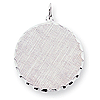 Sterling Silver Engravable Round Patterned Round Pendant 1in