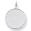 Sterling Silver Engravable Round Patterned Disc Charm 11/16in