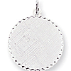 Sterling Silver 7/8in Engravable Round Patterned Charm