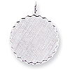 Sterling Silver Engravable Round Patterned Disc Pendant 1in