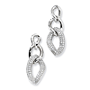 Sterling Silver Micro Pave CZ Fancy Dangle Post Earrings