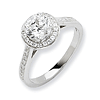 Sterling Silver Halo Style Cubic Zirconia Ring