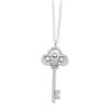 Sterling Silver CZ Polished Key Necklace