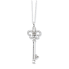 Sterling Silver & CZ 1 1/4in Fleur de lis Key Necklace