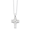 Sterling Silver CZ Small Cross Necklace