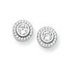 Sterling Silver & CZ Round Cluster Post Earrings