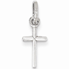 Sterling Silver 1/2in Italian Thin Cross Charm