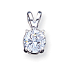 Sterling Silver 8mm Round CZ Pendant