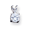 Sterling Silver 7mm CZ Solitaire Pendant