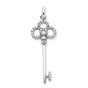 2in Sterling Silver and CZ Key Pendant