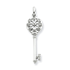 Sterling Silver 1 5/8in CZ Key Pendant