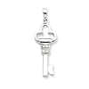 Sterling Silver 1in Key Pendant with Cubic Zirconias