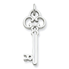 Sterling Silver Pierced 1in Key Pendant