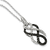 Sterling Silver 0.53 Ct Black and White Diamond Fancy Knot Necklace