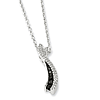 Sterling Silver 0.25 Ct Black and White Diamond Curve Necklace