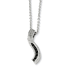 Sterling Silver 0.24 Ct Black and White Diamond Curve Necklace