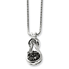 0.2 Ct Sterling Silver Black and White Diamond Love Knot Necklace