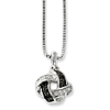 0.15 Ct Sterling Silver Black and White Diamond Necklace