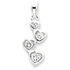 Sterling Silver Graduated Cubic Zirconia Heart Pendant