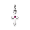 Sterling Silver Child's Preciosa Crystal June Cross Pendant