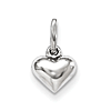 Rhodium-plated Sterling Silver Child's 1/4in Heart Pendant