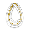 Sterling Silver Vermeil Tear Drop Pendant with Three Layers