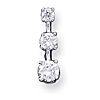 Sterling Silver Graduated 3-stone Cubic Zirconia Pendant