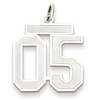 Sterling Silver Medium Satin Number 5 Charm with Top