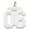 Sterling Silver Medium Satin Number 6 Charm with Top